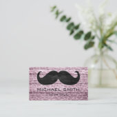 Mustache über Leopard Holztextur #5 Visitenkarte (Stehend Vorderseite)