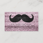 Mustache über Leopard Holztextur #5 Visitenkarte (Rückseite)