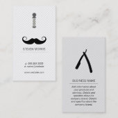 Mustache und Barber Blade und Barber Pole Visitenkarte (Vorne/Hinten)
