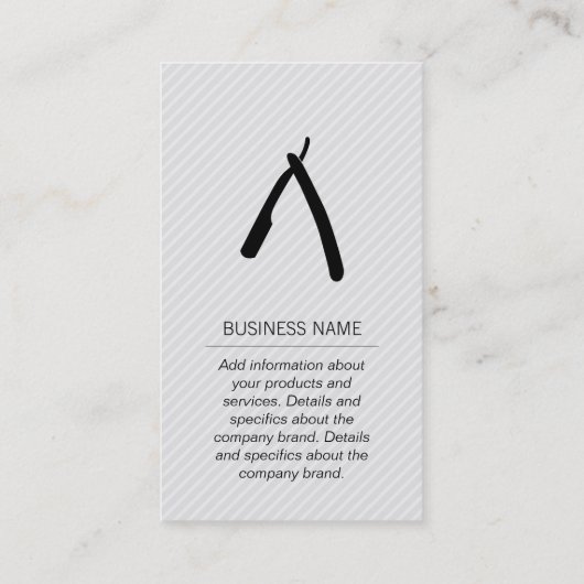 Mustache und Barber Blade und Barber Pole Visitenkarte (Rückseite)