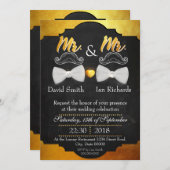 Mustache und Bogen für Herrn und Herrn Einladung (Vorne/Hinten)
