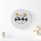 Mustache und Bogen für Herrn und Herrn Große Wanduhr (Zuhause)