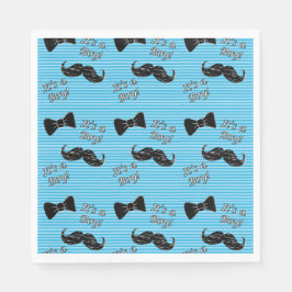 Mustache und Bowtie Blue Party Luncheon Napkins Serviette