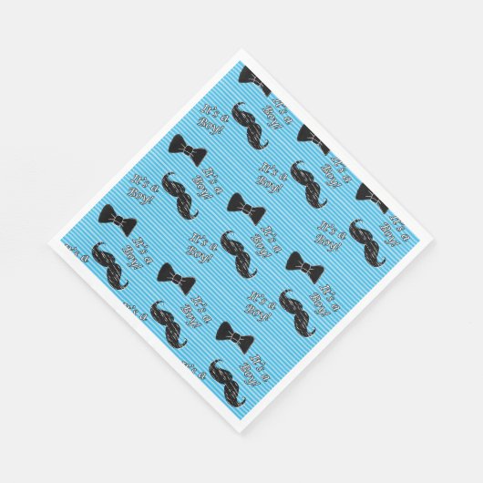 Mustache und Bowtie Blue Party Luncheon Napkins Serviette (Ecke)