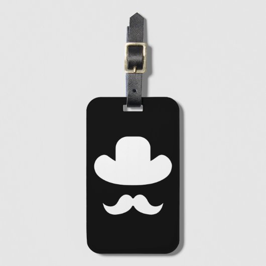 Mustache und Hut Gepäckanhänger (Vorderseite Vertikal)