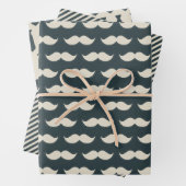Mustache und Krawatte Hipster Pattern Trendy Men's Geschenkpapier Set (Beispiel)