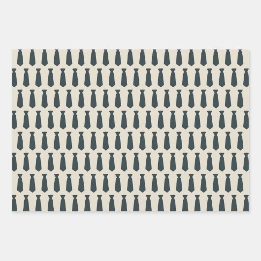 Mustache und Krawatte Hipster Pattern Trendy Men's Geschenkpapier Set (Vorderseite 3)