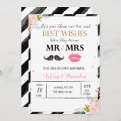 Mustache und Lippen Paare Dusche Einladung (Vorne/Hinten)