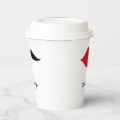 Mustache und Lips Couple Paper Cup Pappbecher (Links)