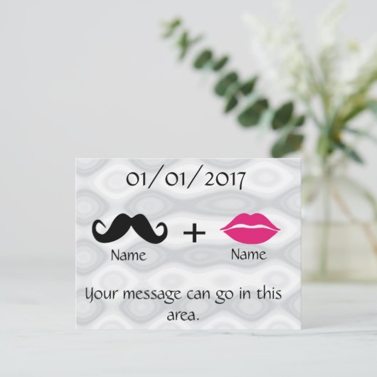 Mustache und Lips CustomizeABLEs Postkarte (Stehend Vorderseite)