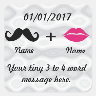 Mustache und Lips CustomizeABLEs Quadratischer Aufkleber
