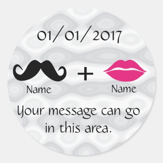 Mustache und Lips CustomizeABLEs Runder Aufkleber (Vorderseite)