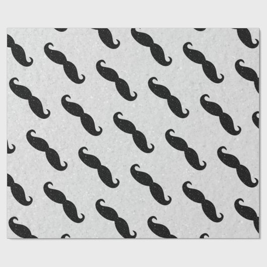 Mustache Vatertag Glitzer Geschenkpapier (Flach)