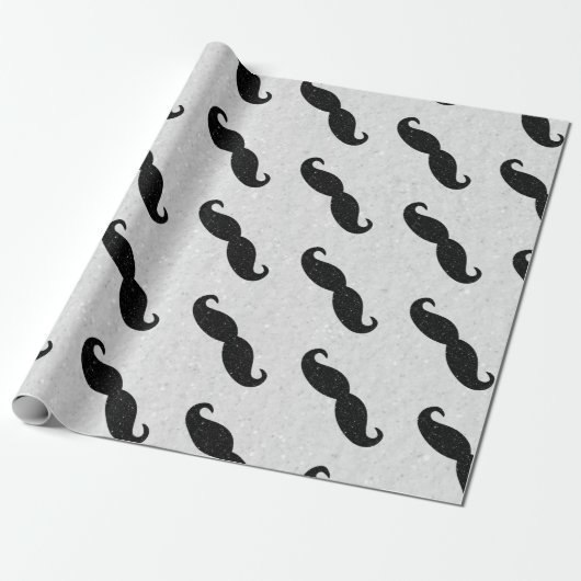 Mustache Vatertag Glitzer Geschenkpapier (Ungerollt)