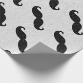 Mustache Vatertag Glitzer Geschenkpapier (Ecke)