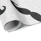 Mustache Vatertag Glitzer Geschenkpapier (Rolleneckpunkt)