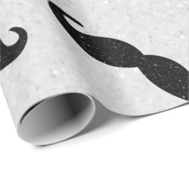 Mustache Vatertag Glitzer Geschenkpapier