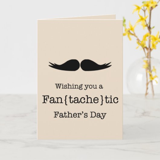 Mustache Vatertagskarte Karte (Gelbe Blume)