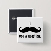 Mustache verkleidet lustiges Schnurrbart Gesichtsh Button (Vorne & Hinten)