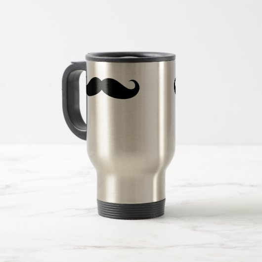 Mustache verkleidet lustiges Schnurrbart Gesichtsh Reisebecher (Vorderseite Links)