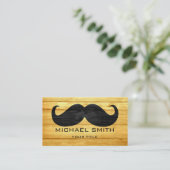 Mustache Vintag Wood #3 Visitenkarte (Stehend Vorderseite)