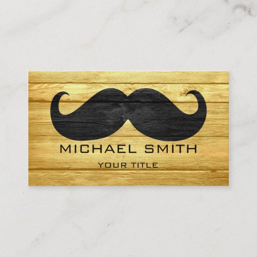 Mustache Vintag Wood #3 Visitenkarte (Vorderseite)