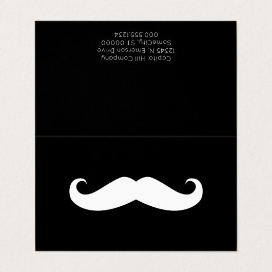 Mustache Visitenkarten (Außenseite Aufgefaltet)