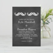 Mustache Wedding Einladung (Stehend Vorderseite)