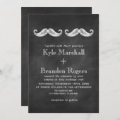 Mustache Wedding Einladung (Vorne/Hinten)