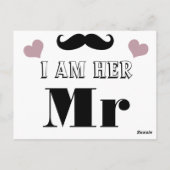 Mustache Wedding Foto Prop Ich bin ihr Mr. Postkarte (Rückseite)
