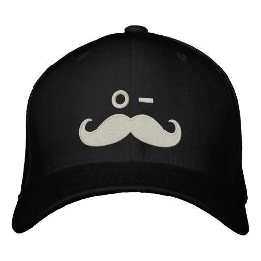 Mustache WINK Bestickte Baseballkappe (Vorderseite)