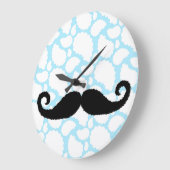 Mustache Wolken Große Wanduhr (Winkel)