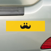 Mustache Yellow Happy Face Autoaufkleber (Auf Auto)