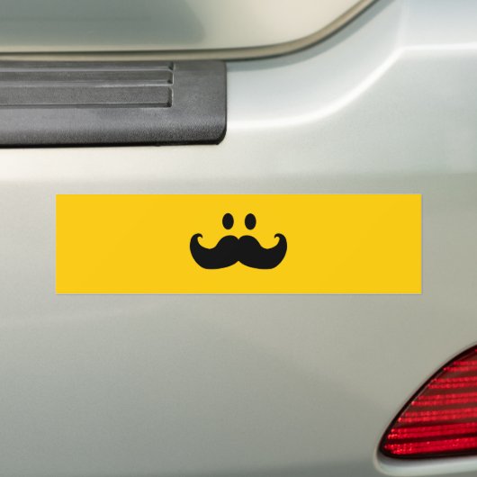 Mustache Yellow Happy Face Autoaufkleber (Auf Auto)