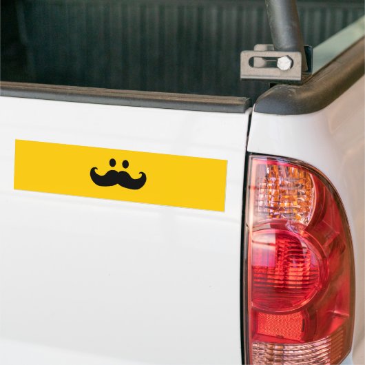 Mustache Yellow Happy Face Autoaufkleber (Auf Lkw)