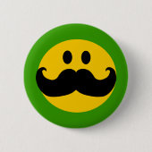 Mustache Yellow Happy Face Button (Vorderseite)
