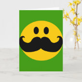 Mustache Yellow Happy Face Karte (Gelbe Blume)