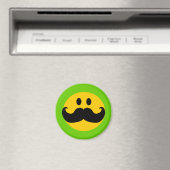 Mustache Yellow Happy Face Magnet (In Situ (Geschirrspüler))