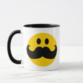 Mustache Yellow Happy Face Tasse (Links)
