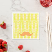 Mustache Yellow Orange Hipster Trendy Retro Fun Serviette (Beispiel)