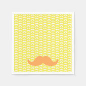 Mustache Yellow Orange Hipster Trendy Retro Fun Serviette (Vorderseite)