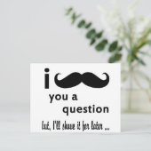 Mustache You a Question Geschenke Postkarte (Stehend Vorderseite)