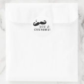 Mustache You a Question Runder Aufkleber (Tasche)