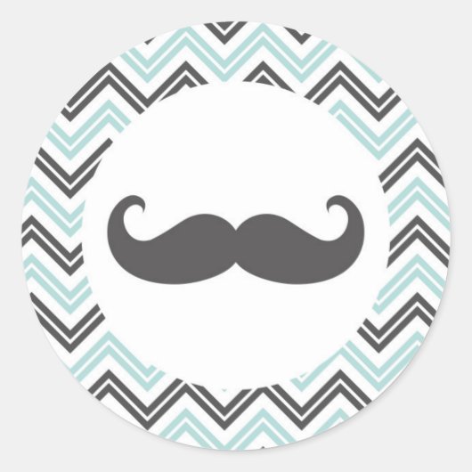 Mustache Zickzack Sticker (Vorderseite)