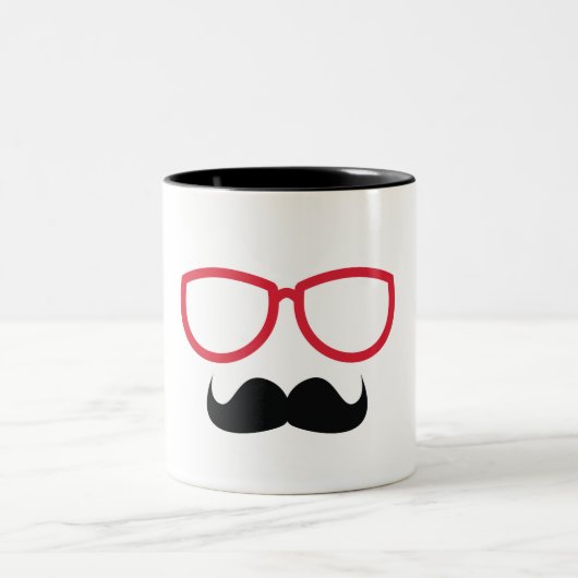 Mustache Zweifarbige Tasse (Mittel)