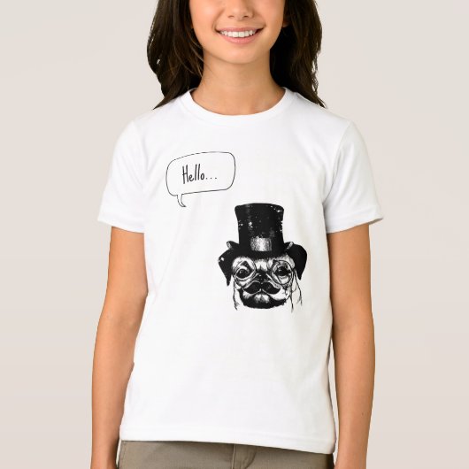 Mustached Mops T-Shirt (Vorderseite)