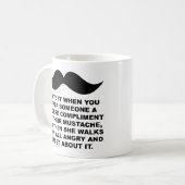 Mustached Woman Funny Mug Kaffeetasse (Vorderseite Links)