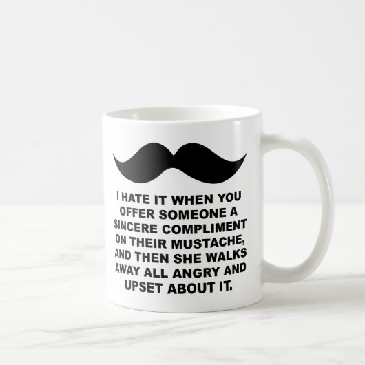 Mustached Woman Funny Mug Kaffeetasse (Rechts)