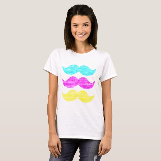 Mustaches CMY T-Shirt (Vorne ganz)