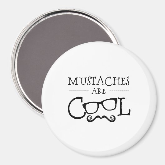 Mustaches Cool Glasses Magnet (Vorderseite/Rückseite)